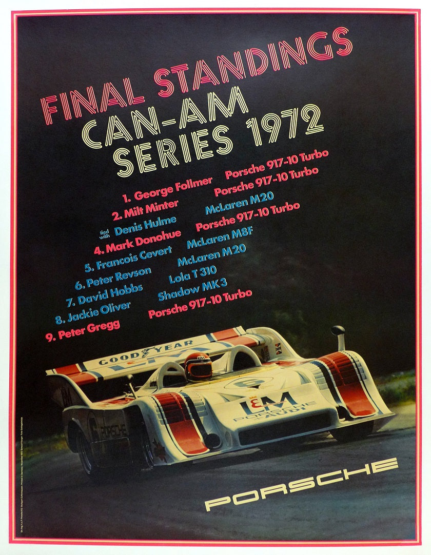 Porsche  Final Standings 1972 CanAm Poster