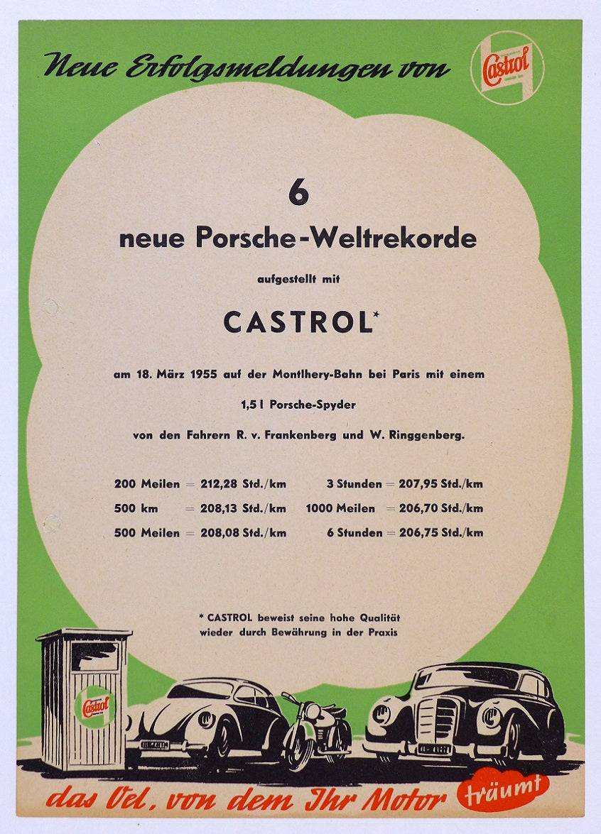Castrol 550 Spyder 6 World Records Poster