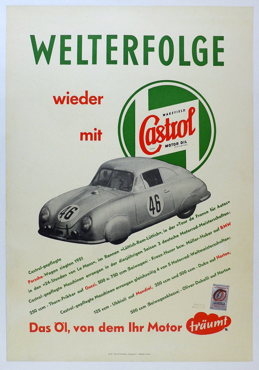 Castrol 1951 Porsche 356SL Poster