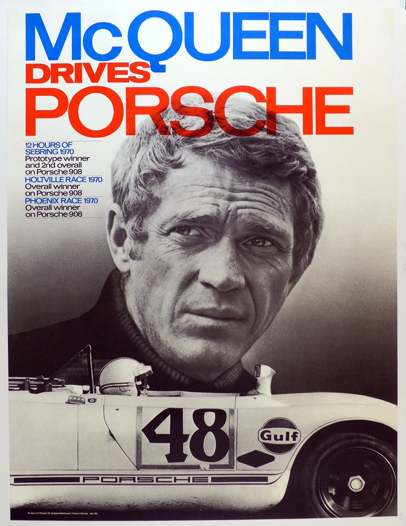 Porsche McQueen Drives Porsche Poster