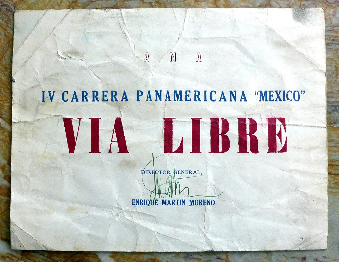 1953 Carrera Panamericana Finisher's Certificate