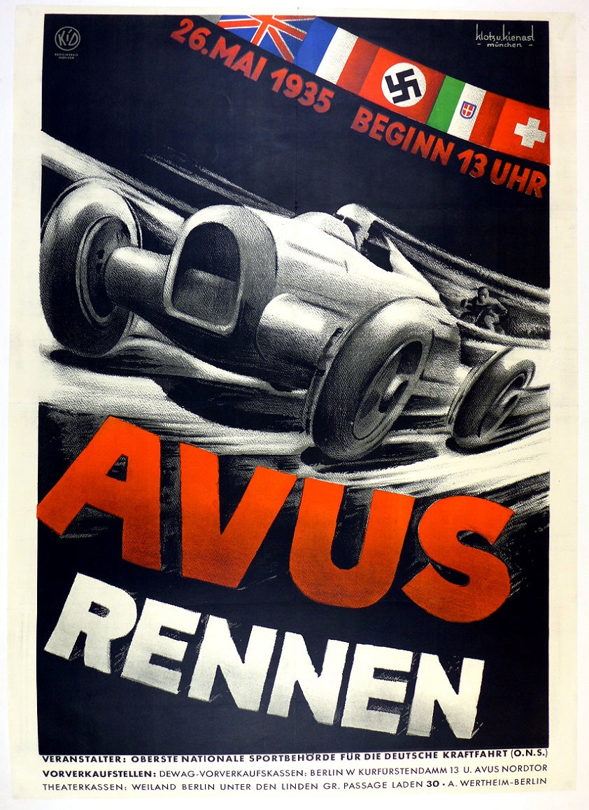 1935 Avus Rennen Poster