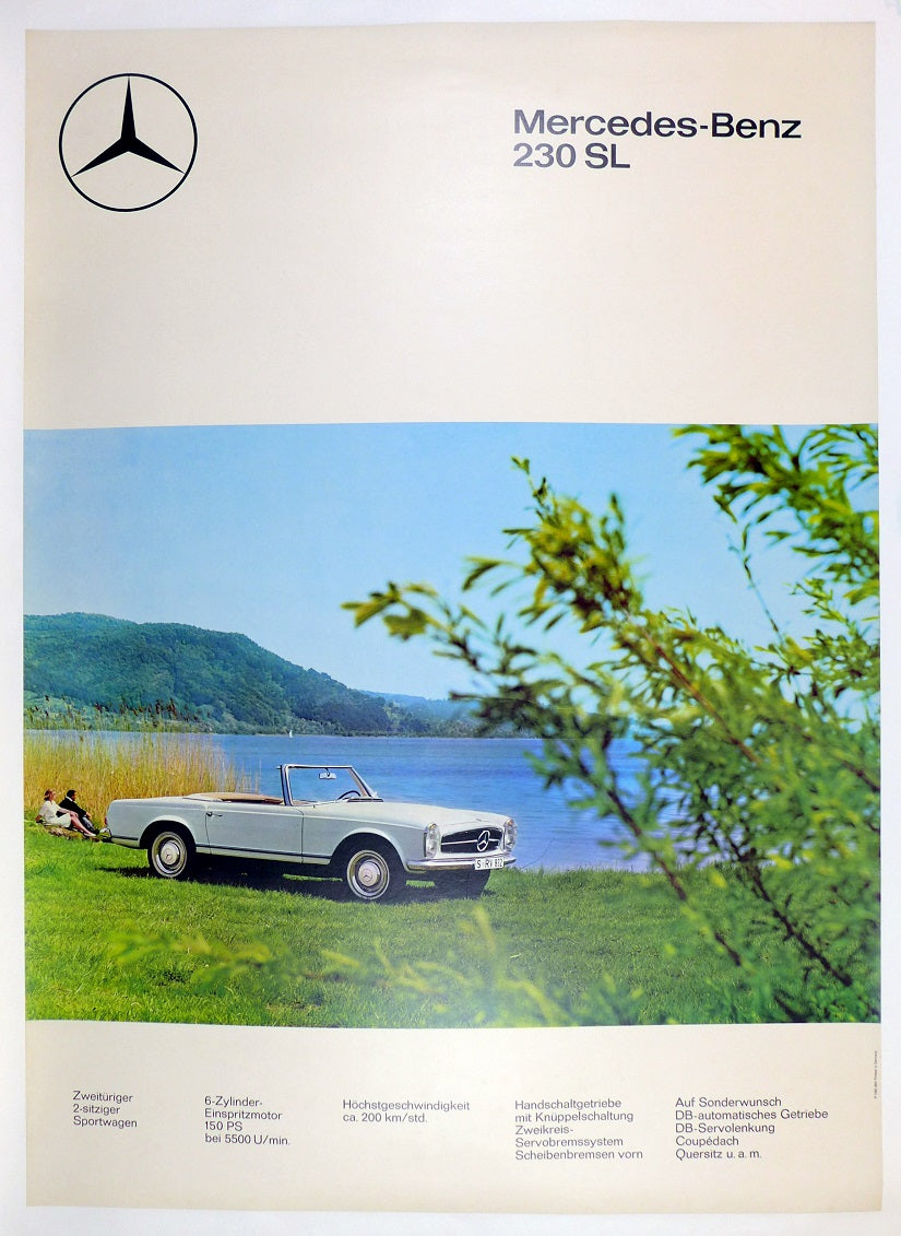 Mercedes 230 SL Factory Showroom Poster