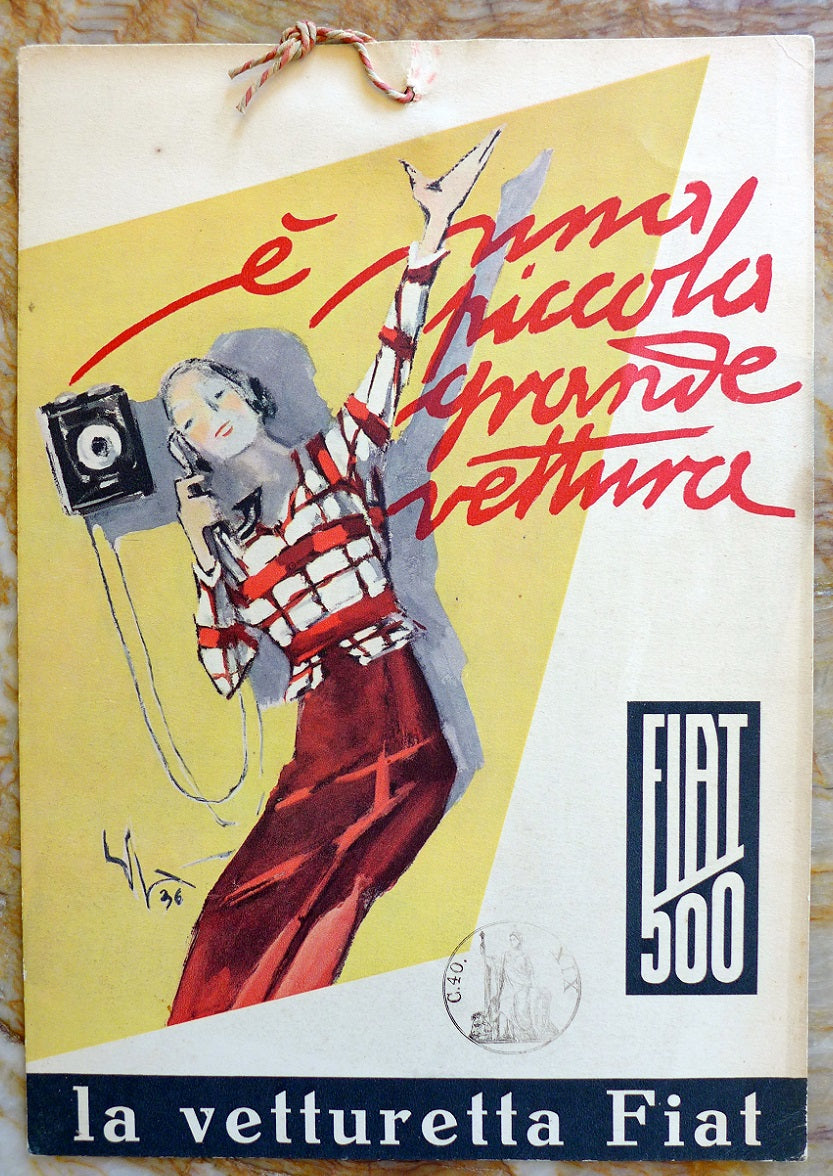 Fiat 500 Window Card ~ Circa 1930