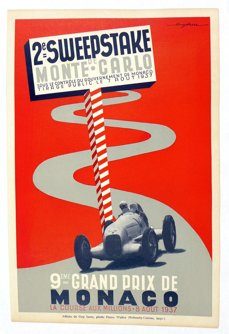 1937 Monaco Sweepstakes Poster