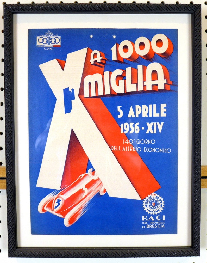 1936 Mille Miglia Window Card