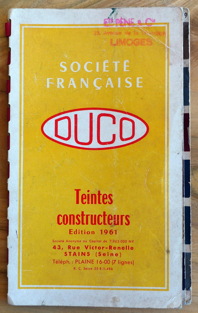 Duco Paint Sample Book 1961
