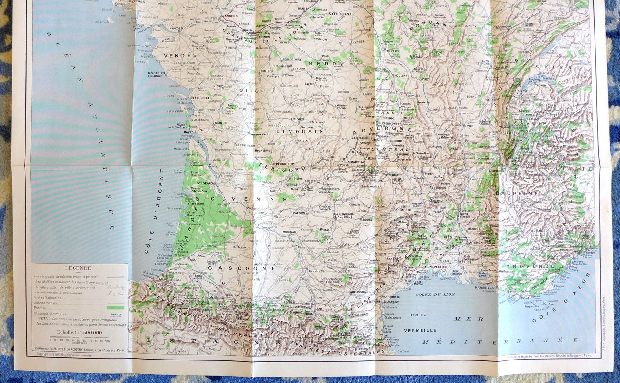 1934 Mes Voyages en France Map