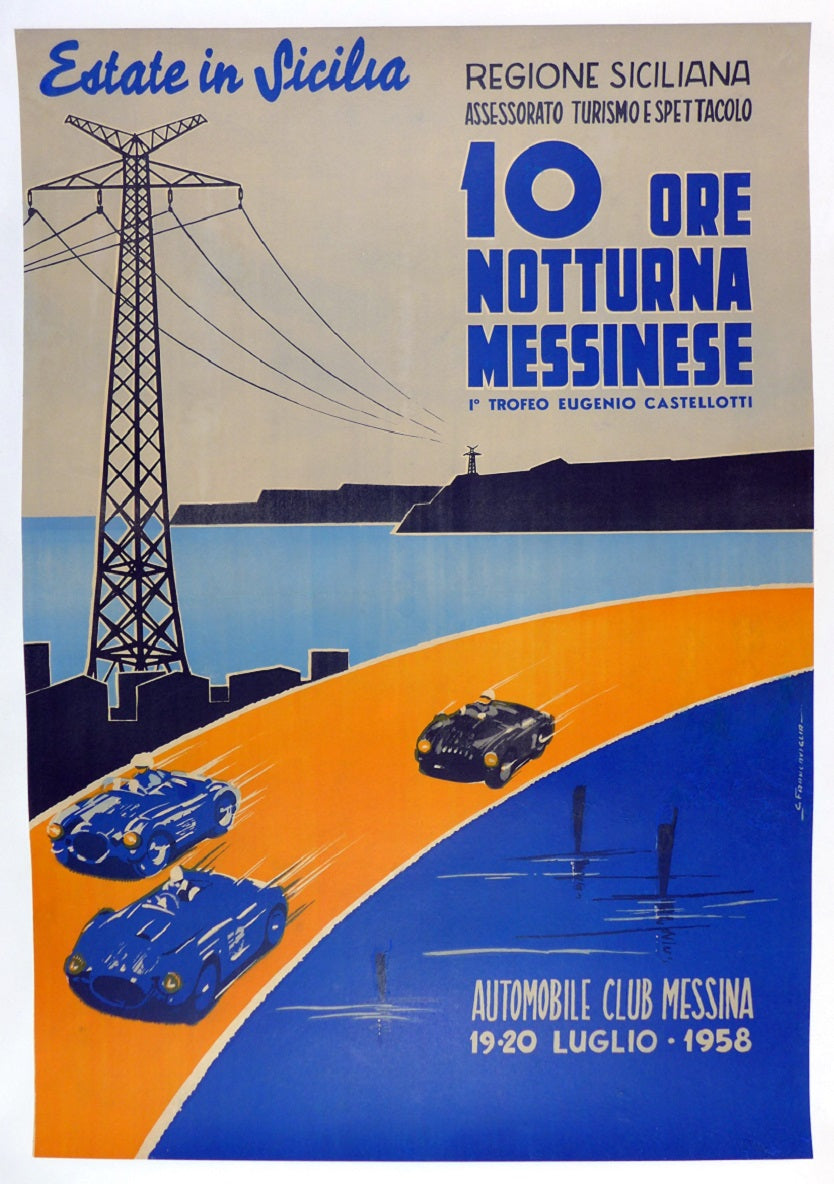 1958 10 Ore Notturna Messinese Poster