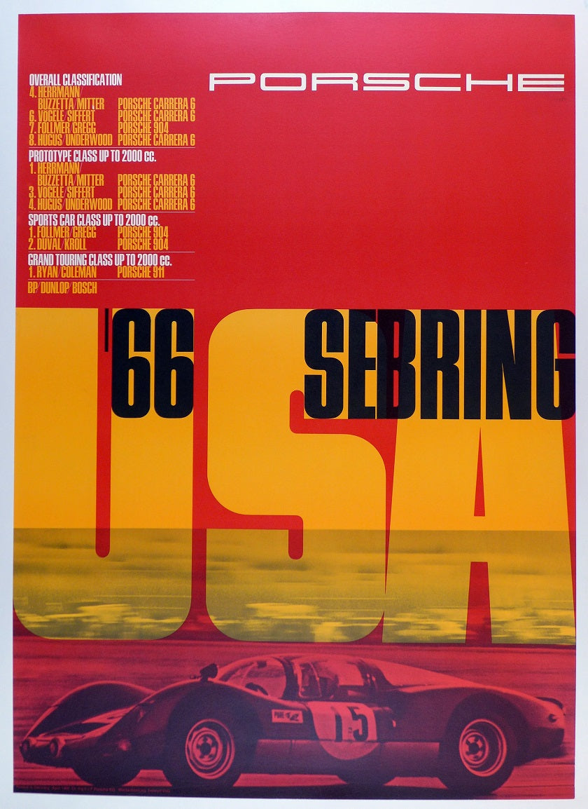 Porsche Sebring 12 Hours 1966 Poster