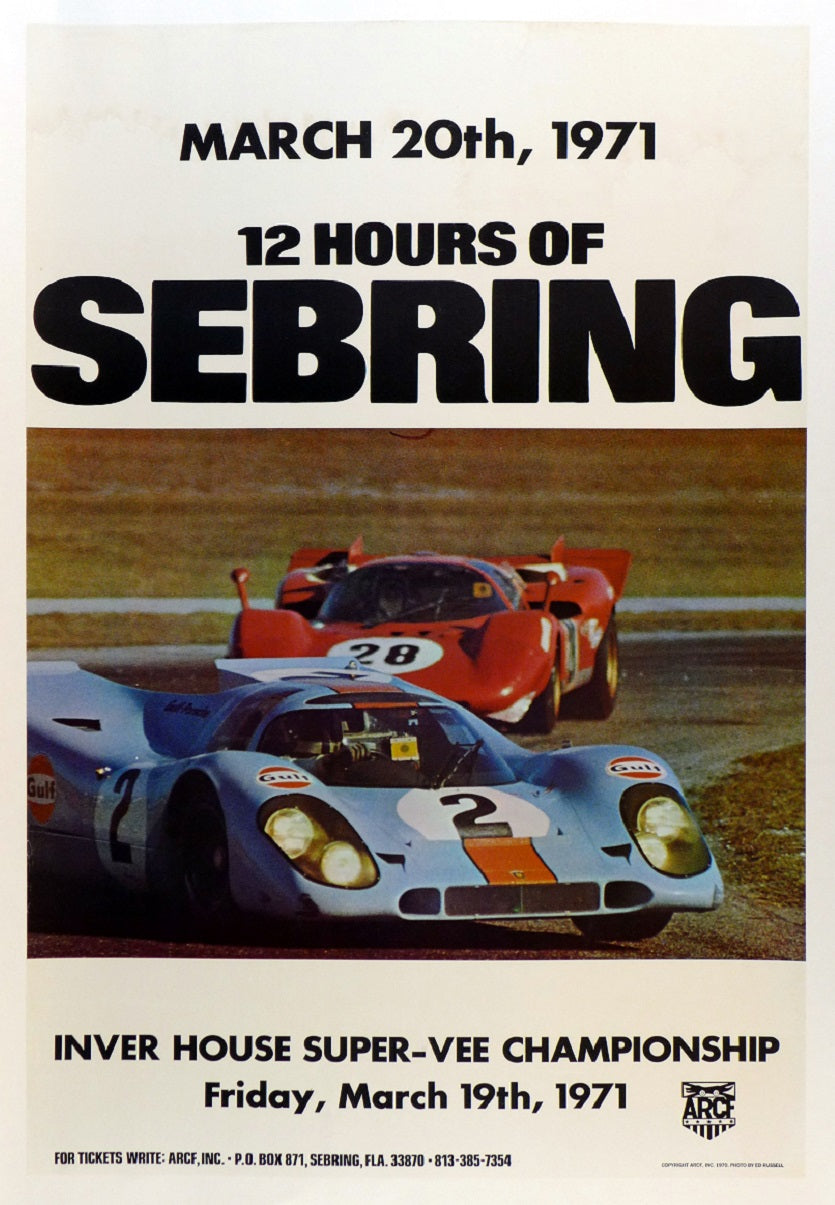 12 Hours Sebring 1971 Poster