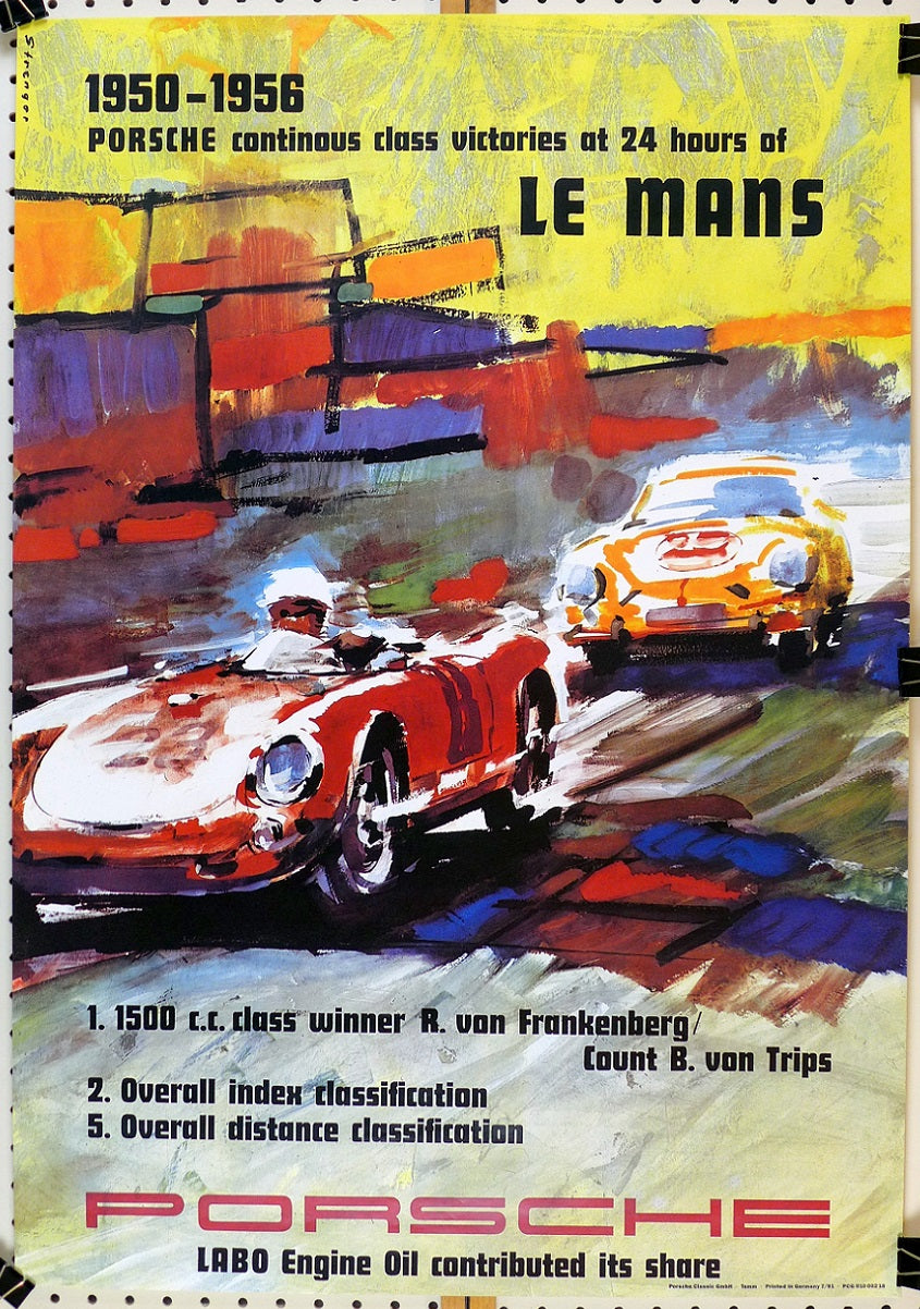 Porsche Le Mans 1950-1956 Factory Re-Issue Poster