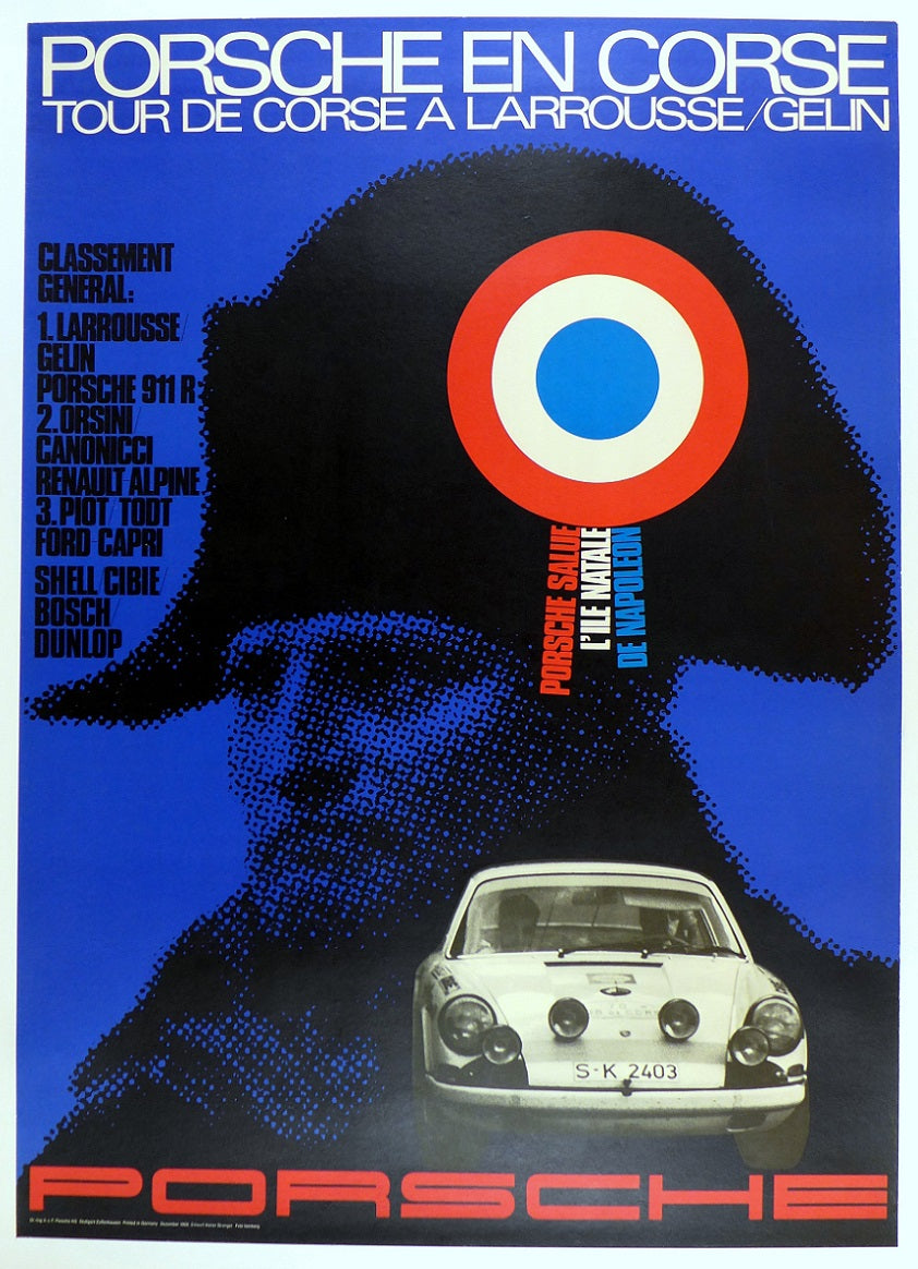 Porsche En Corse 1969 Factory Poster
