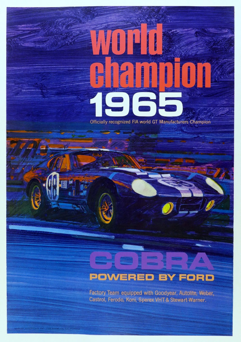 1965 World Champion Shelby American Poster