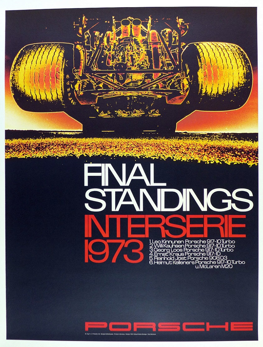 Porsche Final Standings Interserie 1973 Poster