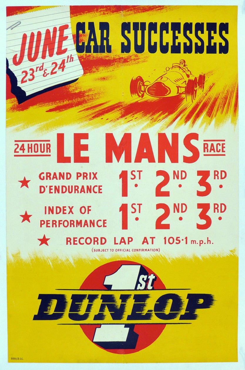 1951 Le Mans Dunlop Commemorative Poster