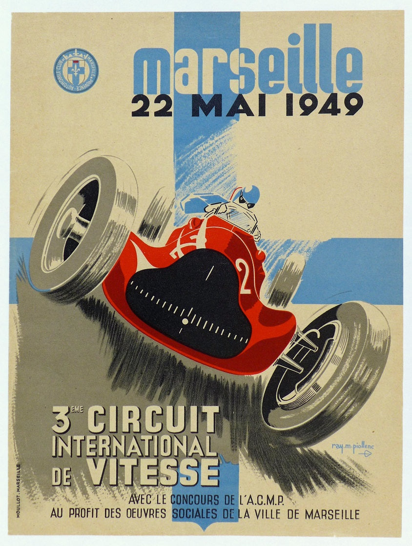 1949 Marseille Race Event Poster