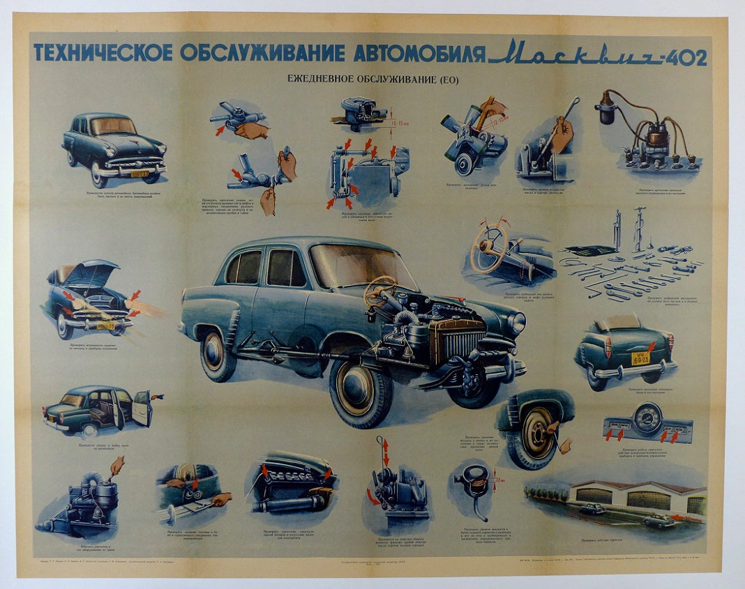 1959 Moscovich 402 Russian Poster
