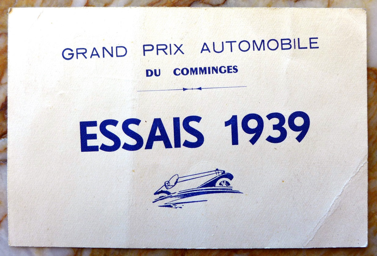 1939 Essais ~ Grand Prix du Comminges