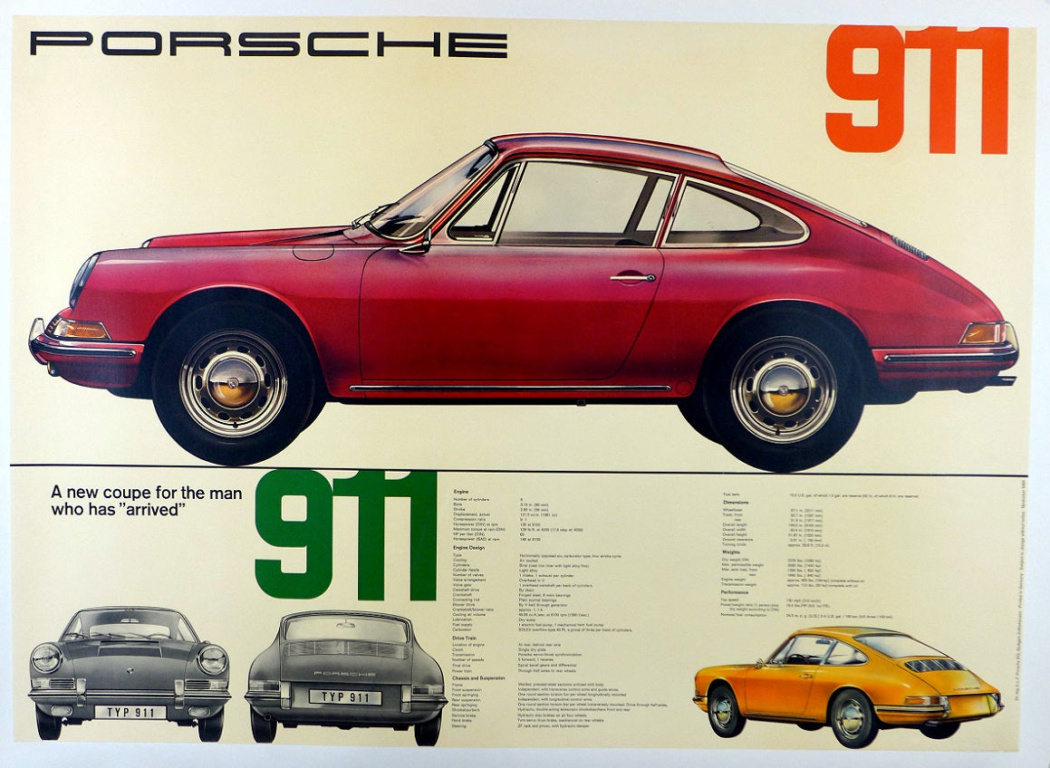 Porsche 911 Intro Showroom Poster - English