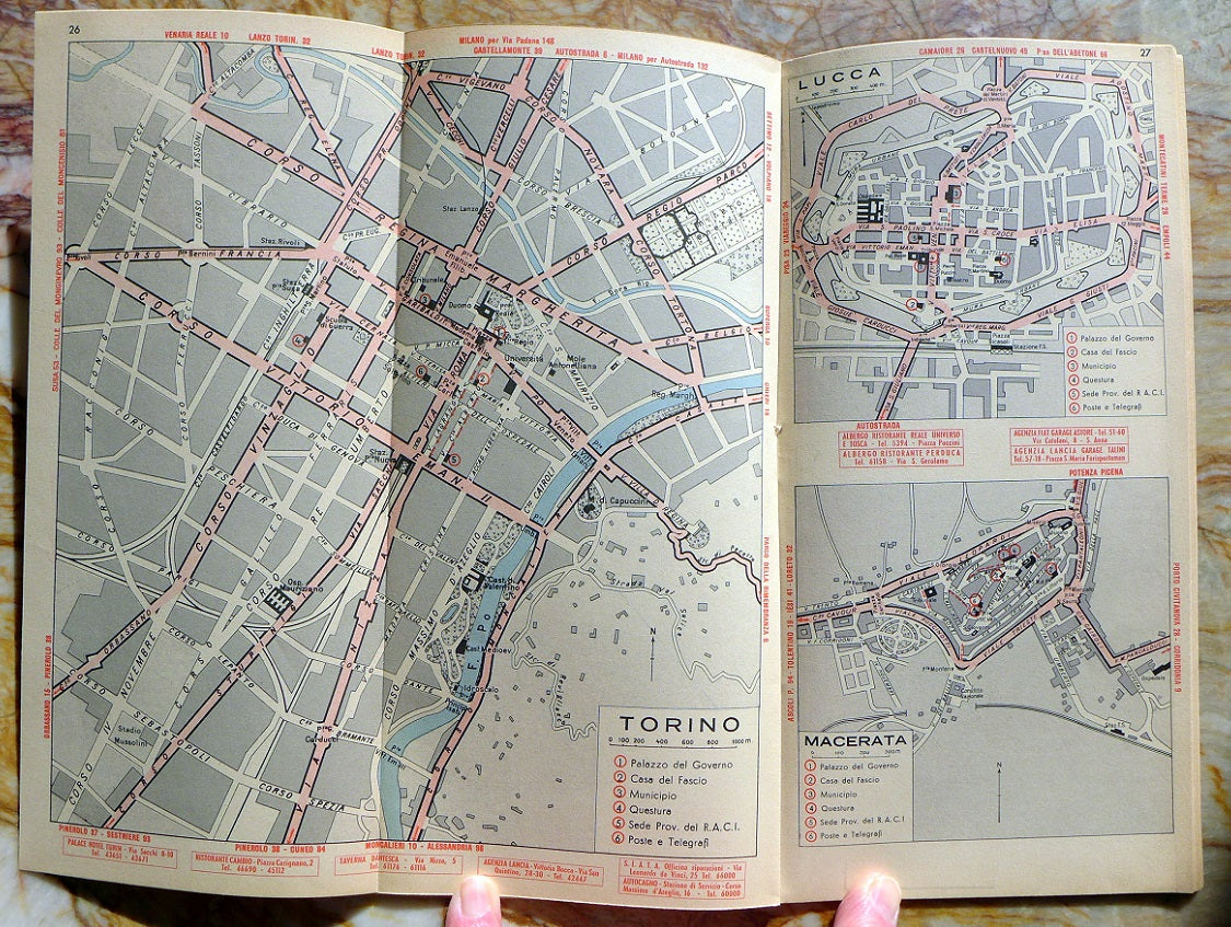 1937 Italian City Center map booklet