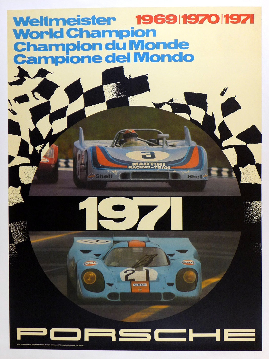 Porsche World Champion 1969, 1970, 1971 Poster