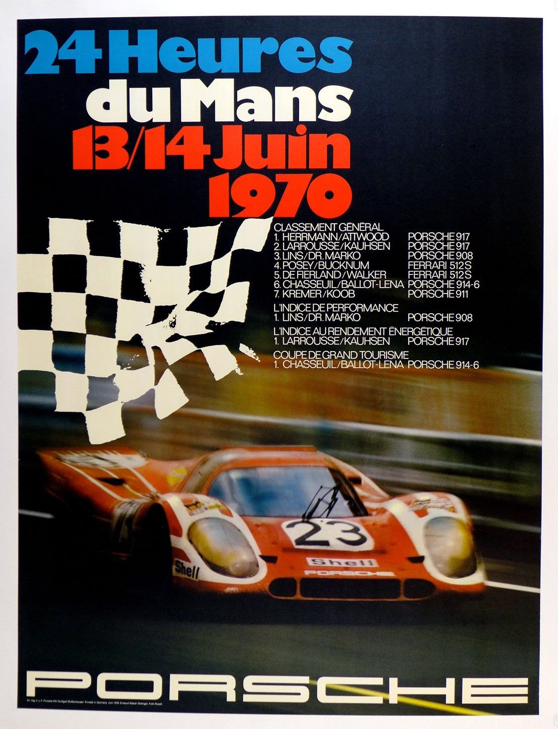 Porsche 24 Hours of Le Mans 1970 Poster