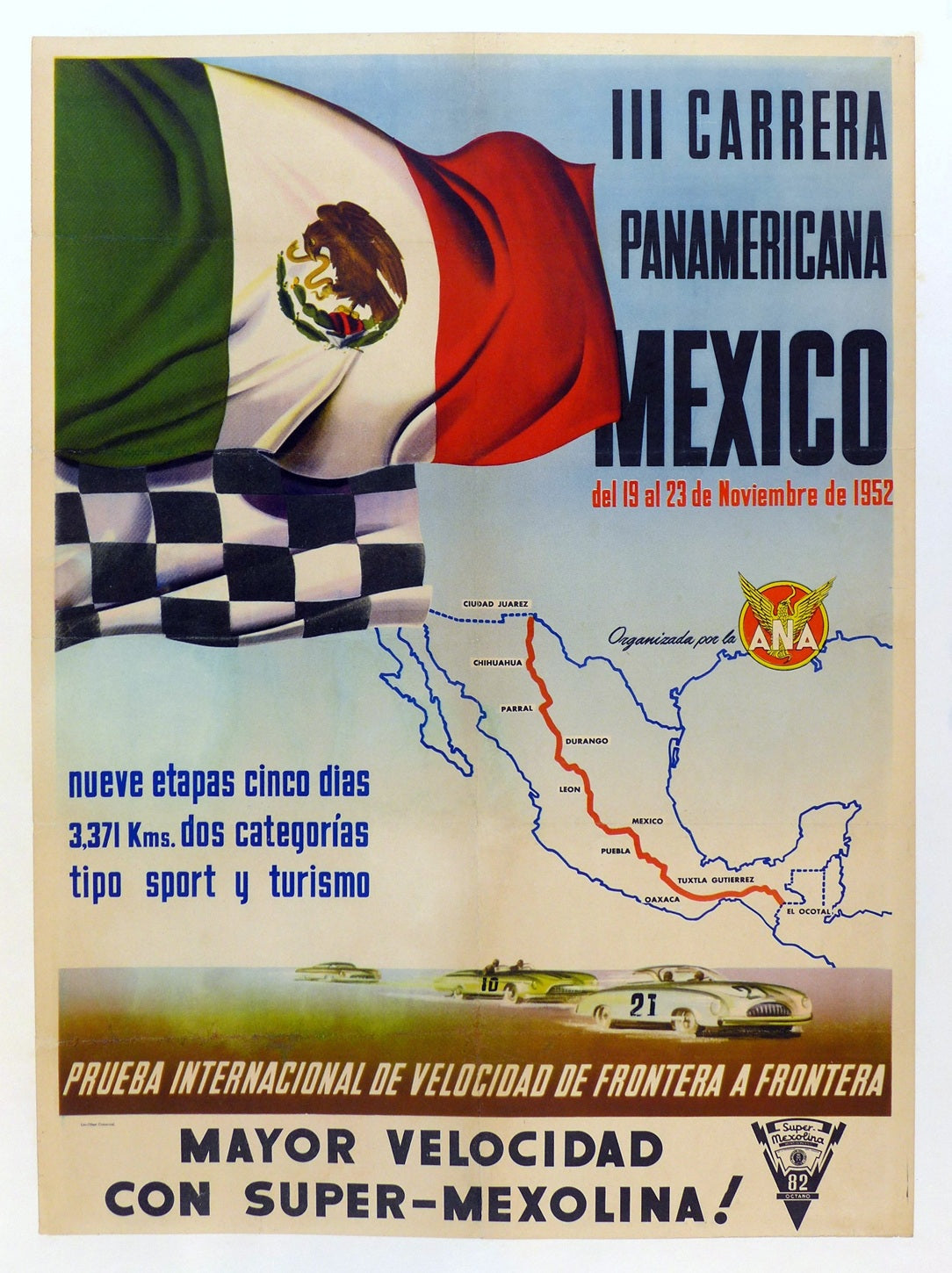 1952 III Carrera Panamericana Poster