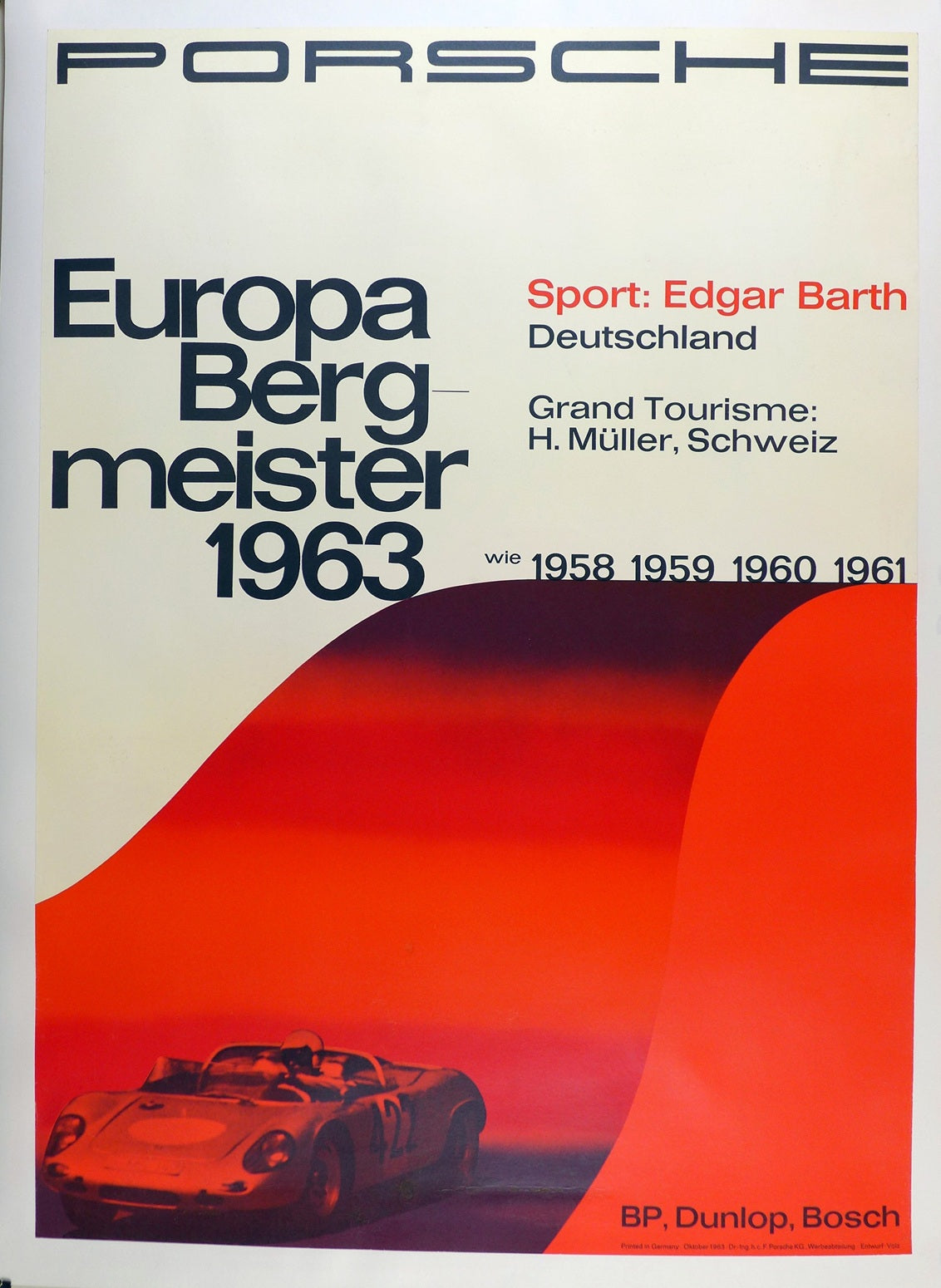 Porsche Europa Bergmeister 1963 Poster