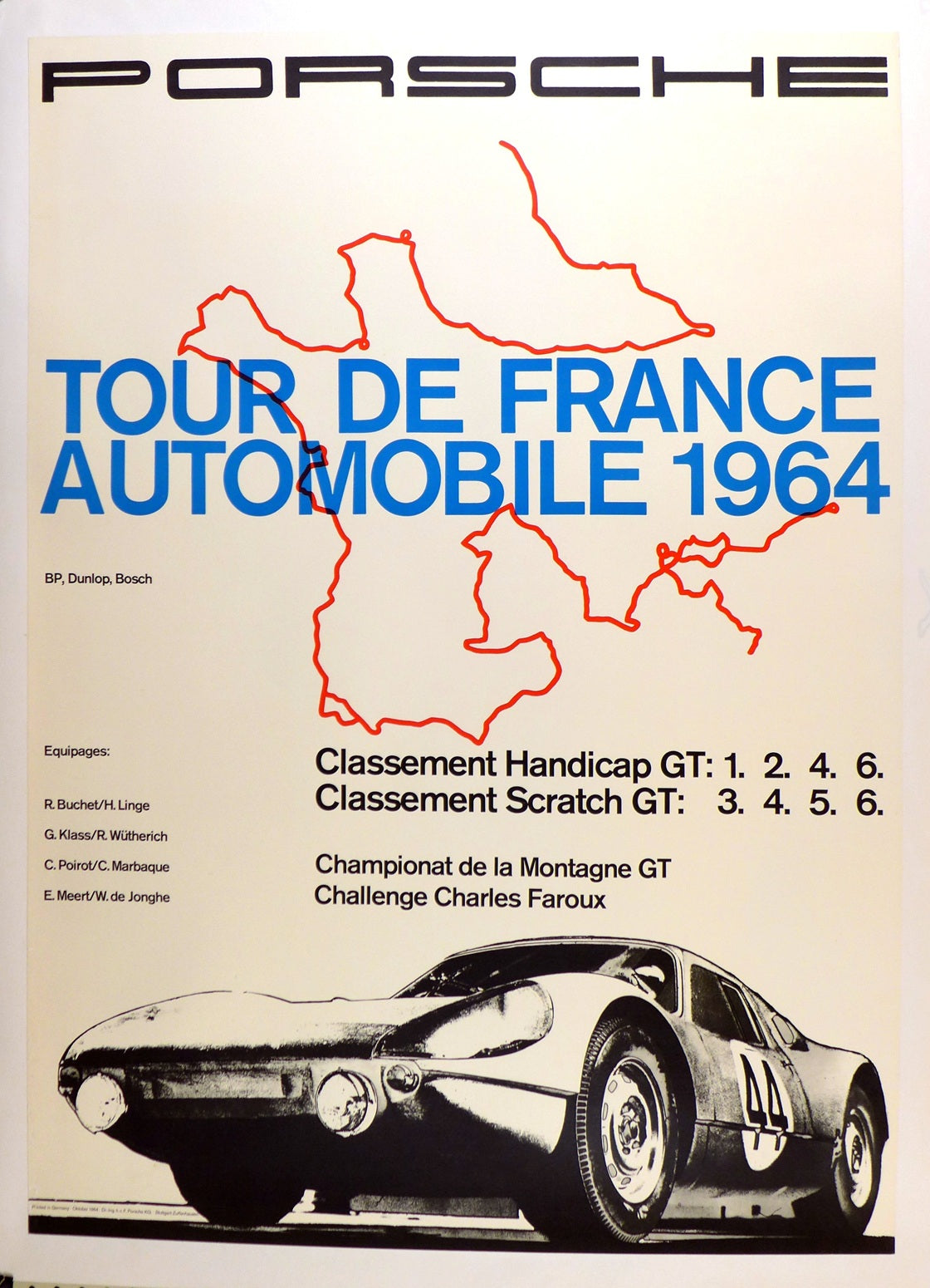 Porsche Tour de France Automobile 1964 Poster