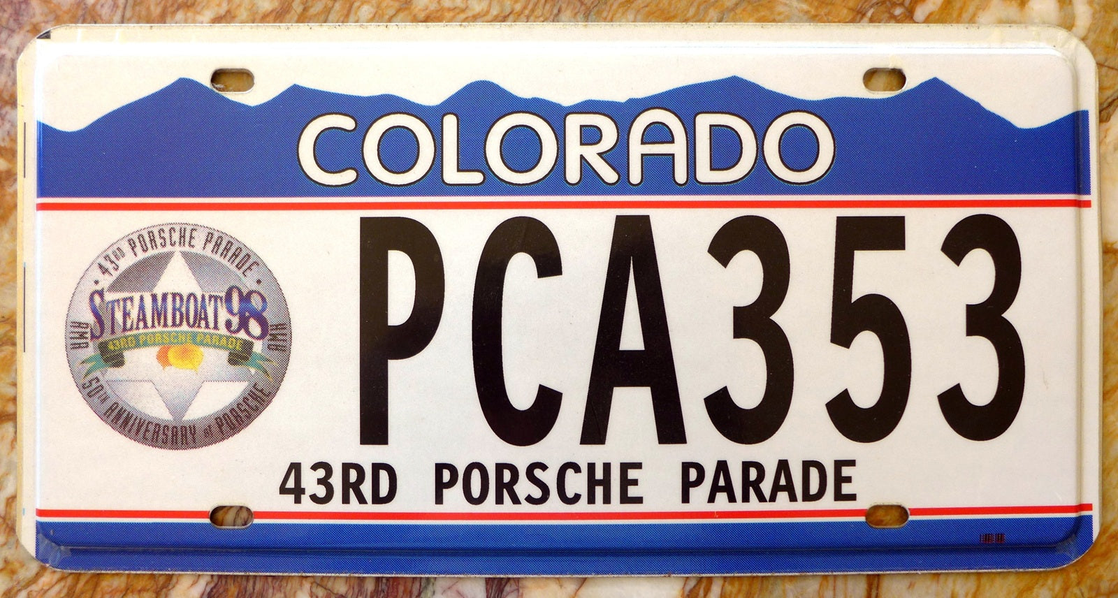 1998 Porsche Parade license plate NOS