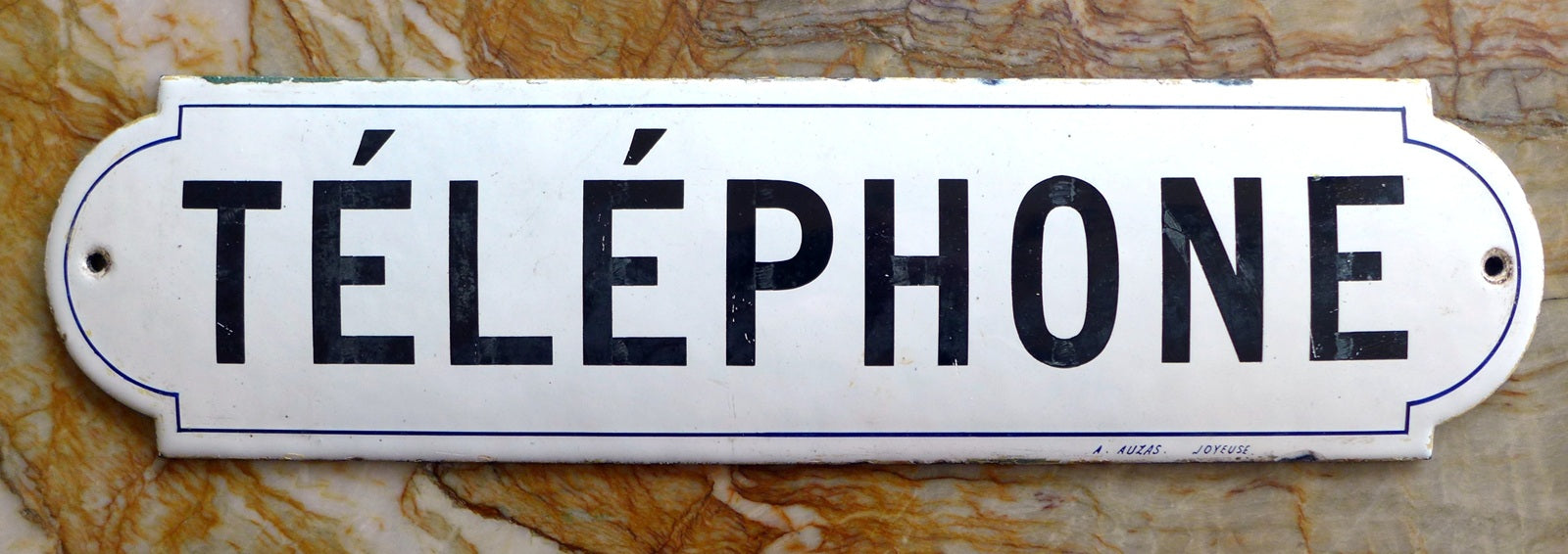 Telephone enamel on steel sign