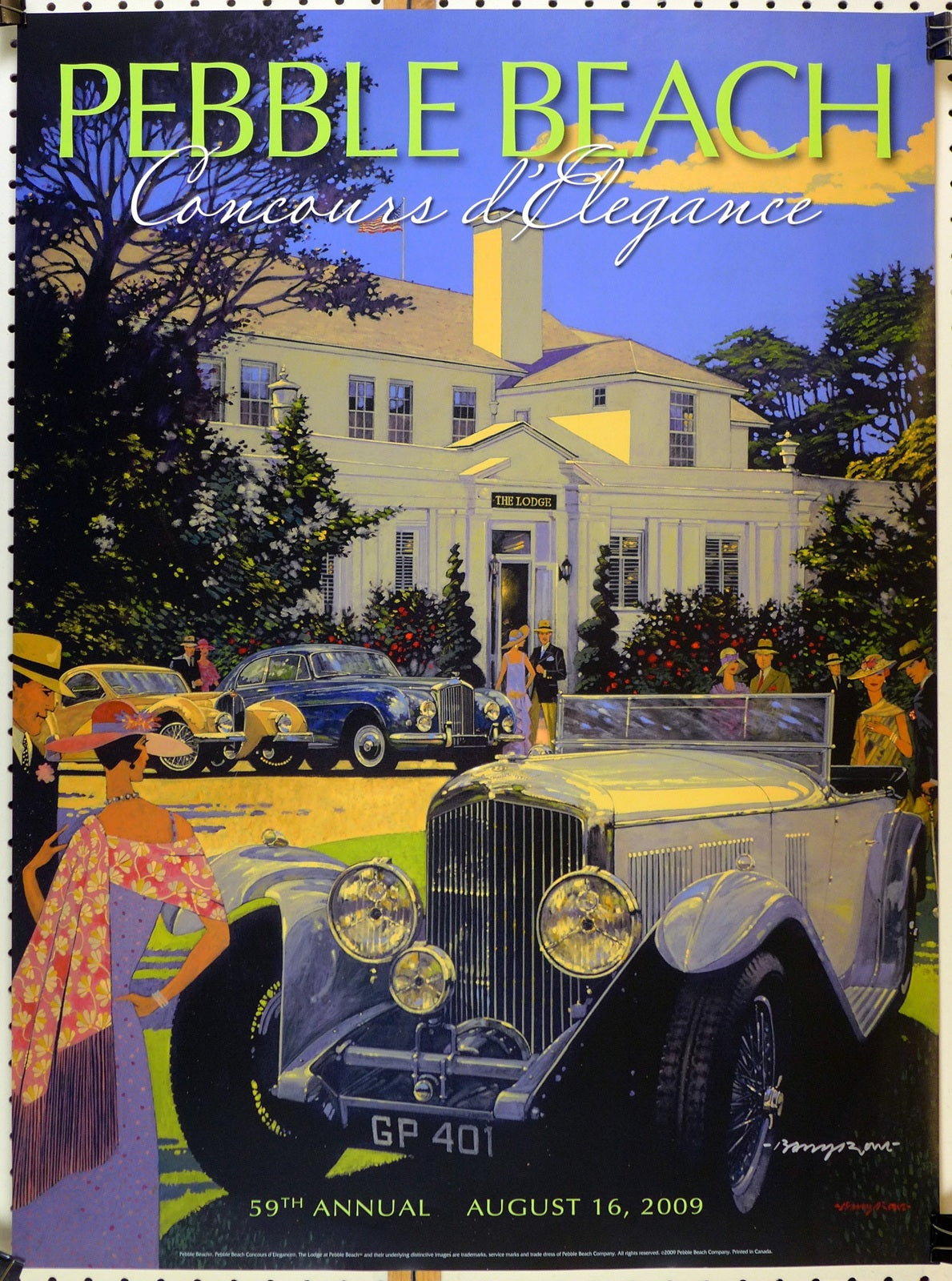 Pebble Beach Concours 2009 original poster ~ Bentley