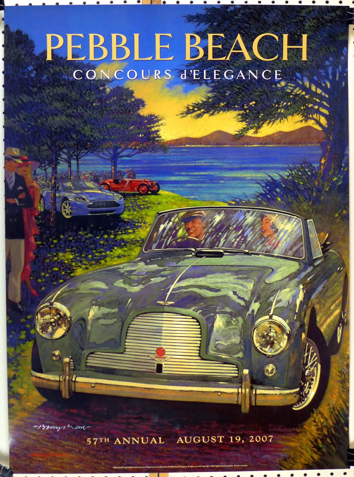 Pebble Beach Concours 2007 original poster ~ Aston Martin