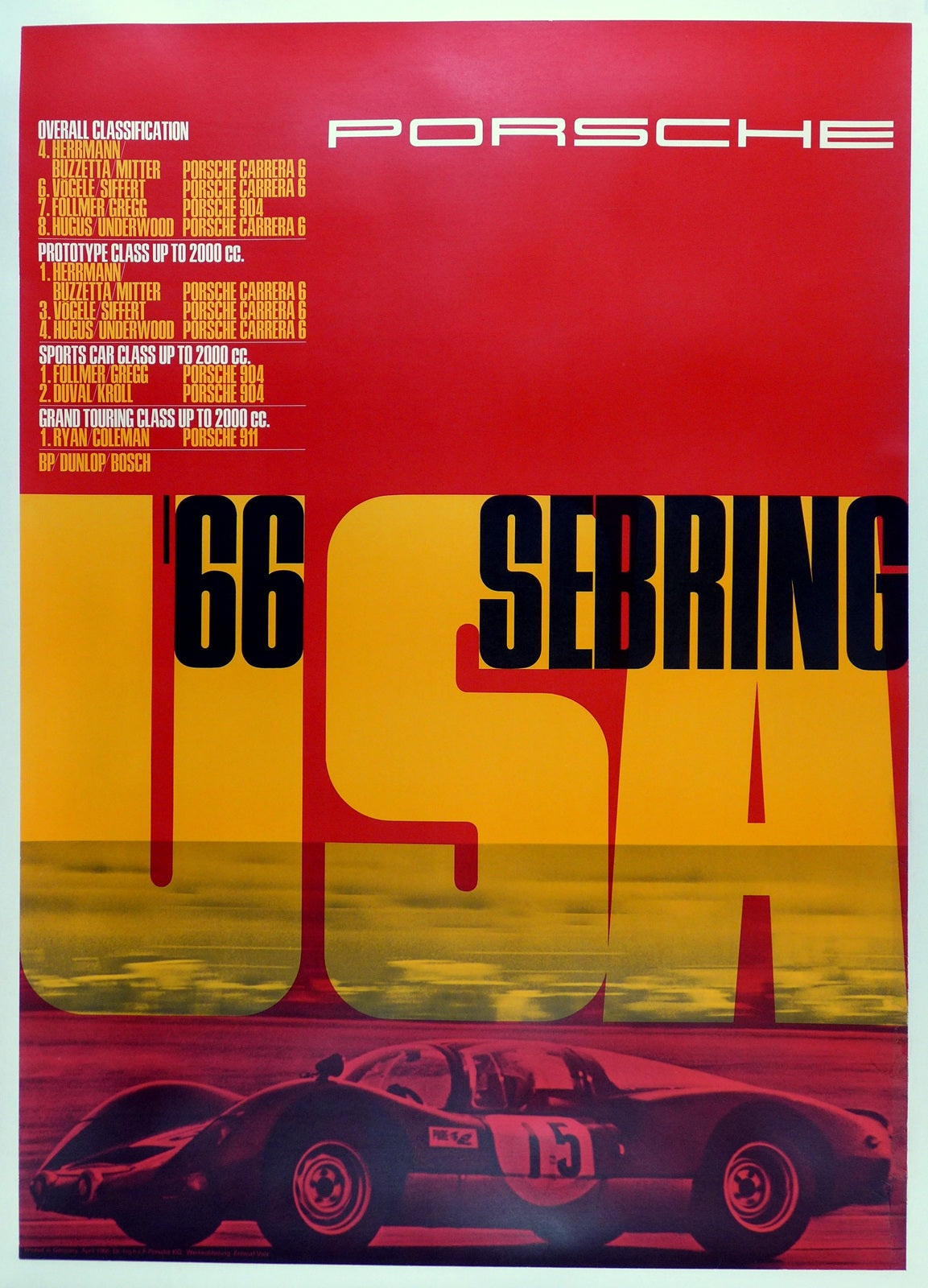 Porsche Sebring 12 Hours 1966 Poster