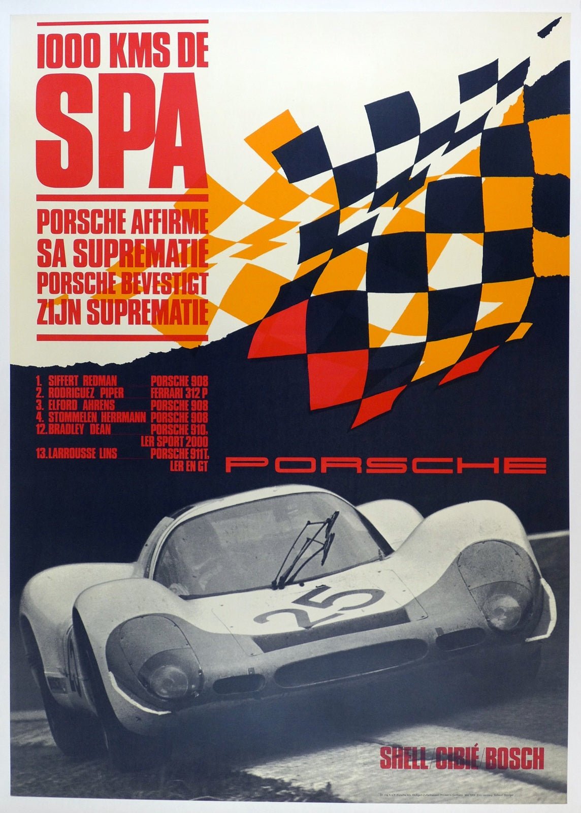 1000 Km Spa 1969 Porsche Factory Poster