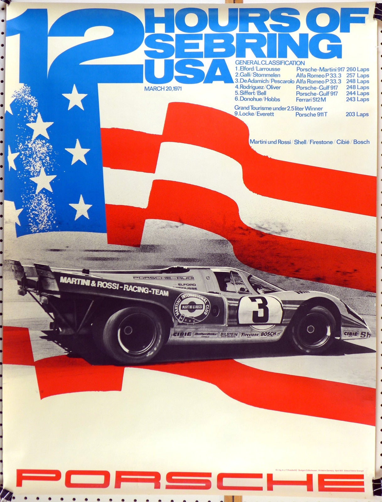 Porsche 12 Hours Sebring 1971 Poster