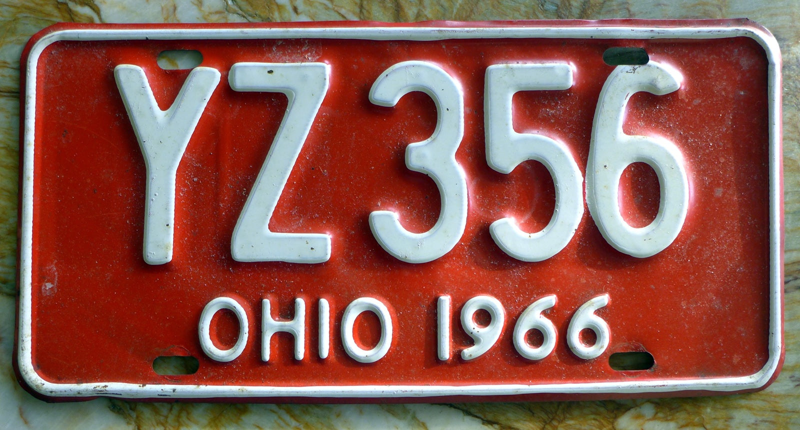 YZ 356 original license plate