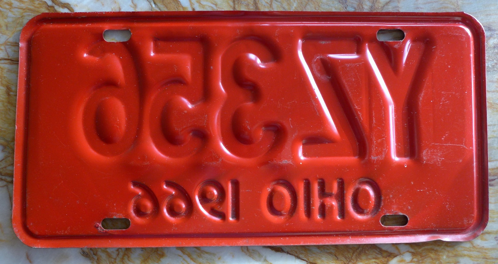 YZ 356 original license plate