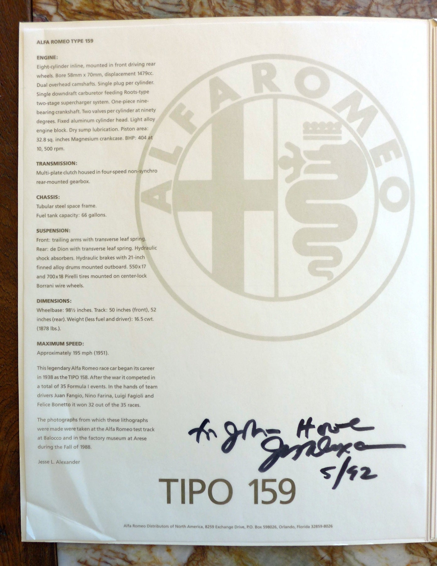 Tipo 159 Alfa Romeo ~ Jesse Alexander portfolio