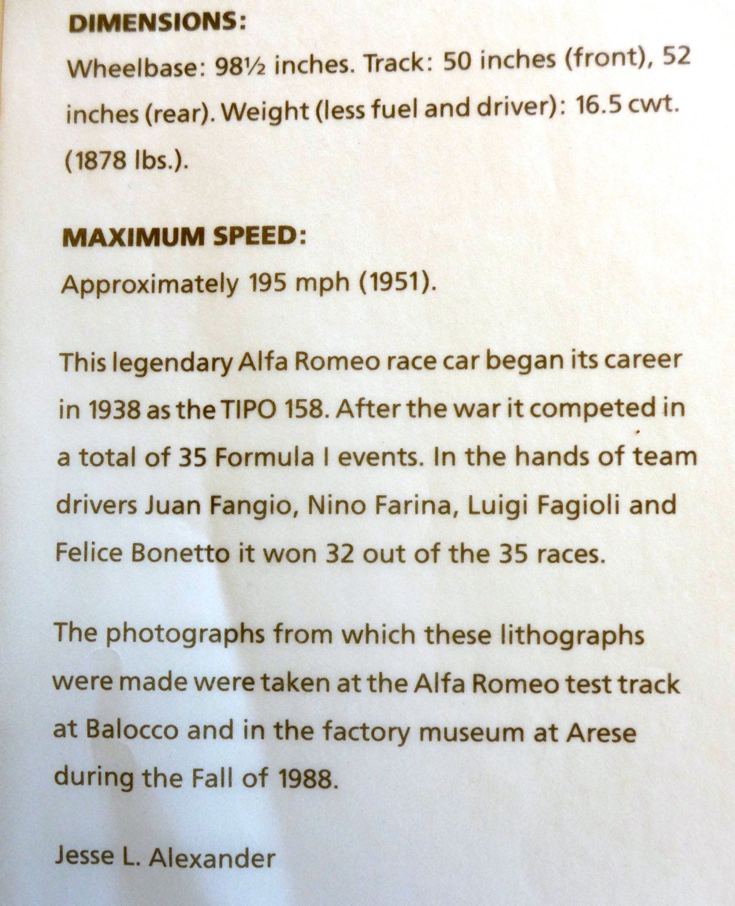 Tipo 159 Alfa Romeo ~ Jesse Alexander portfolio