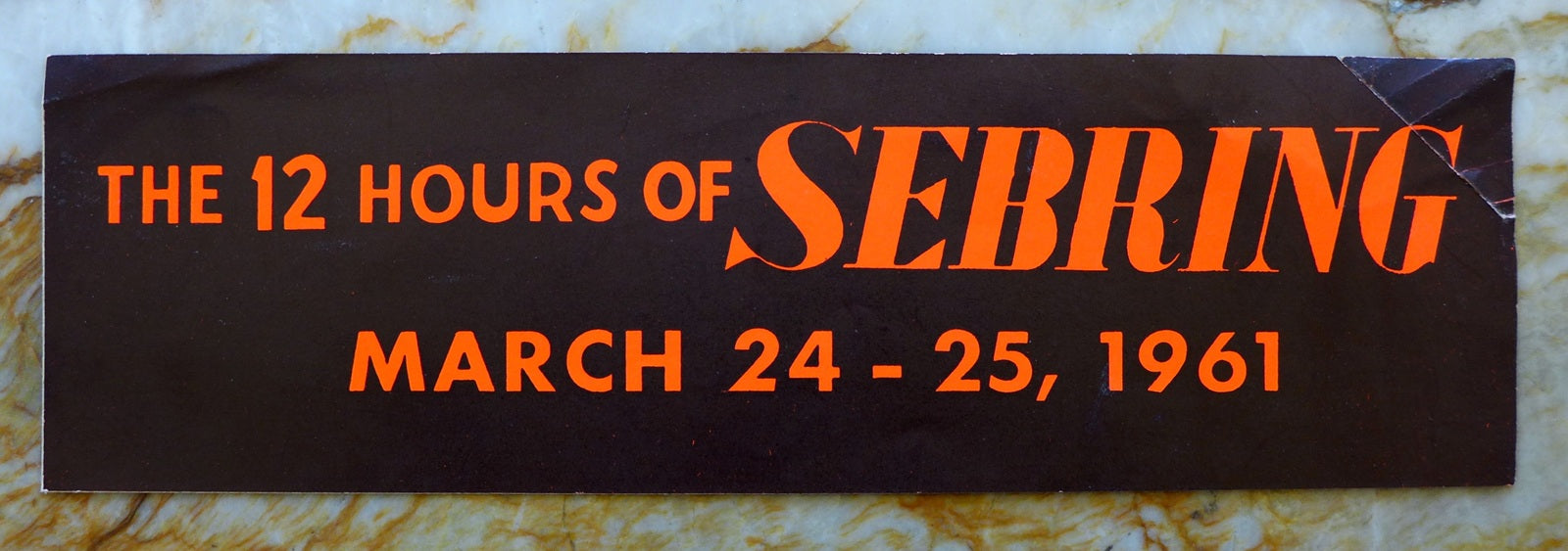 Sebring 12 Hours 1961 bumper sticker