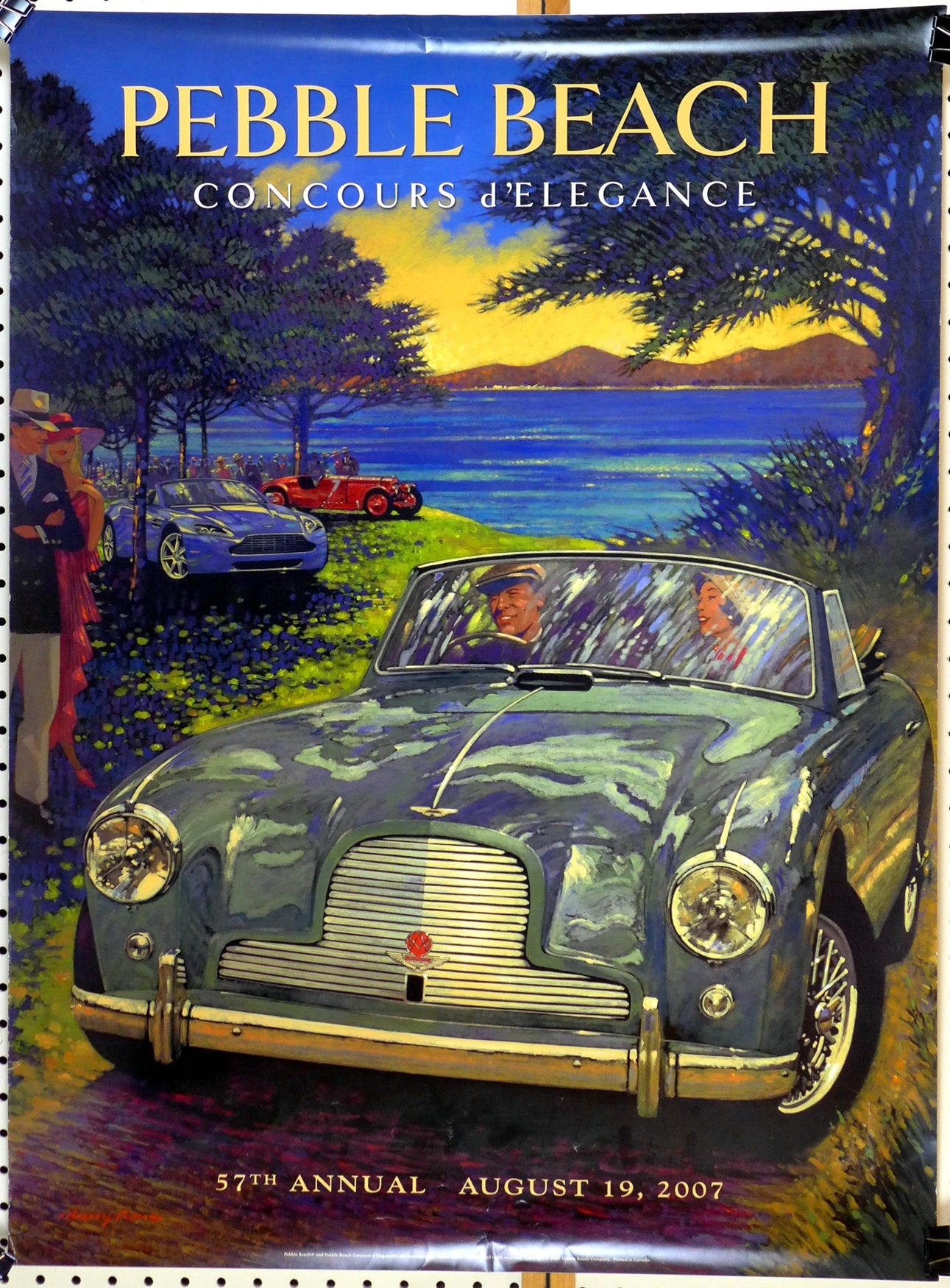 Pebble Beach Concours 2007 original poster ~ Aston Martin