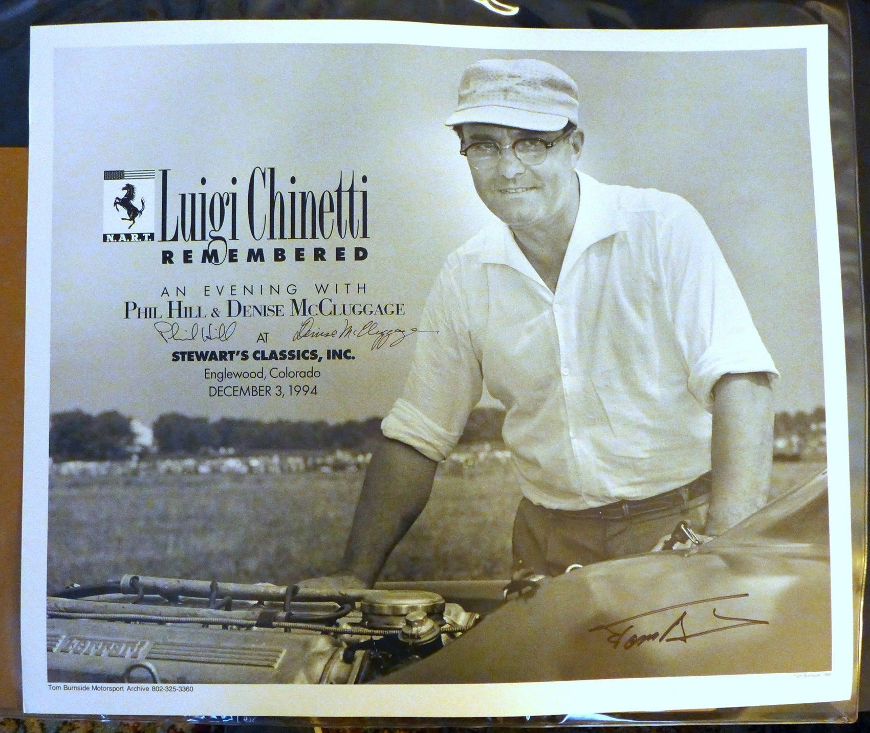 Luigi Chinetti Remembered poster ~ triple signed