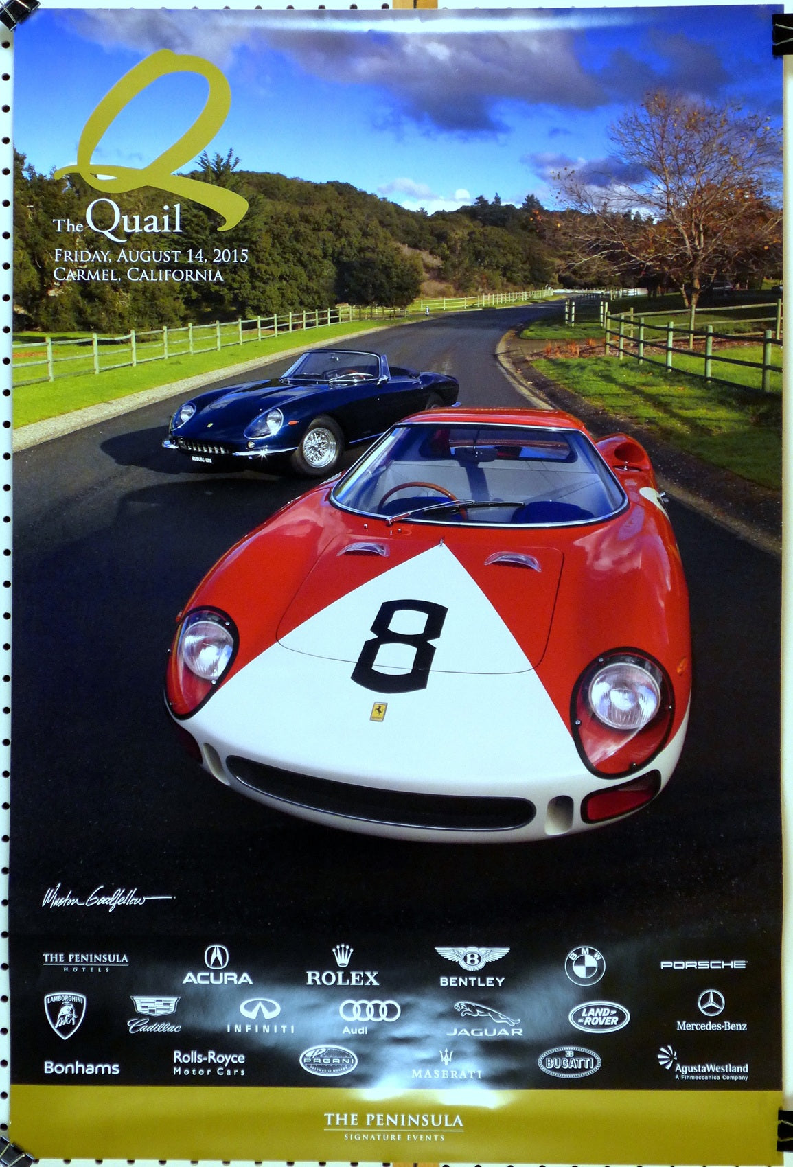 2015 The Quail event poster Ferrari 250-LM & NART Spyder