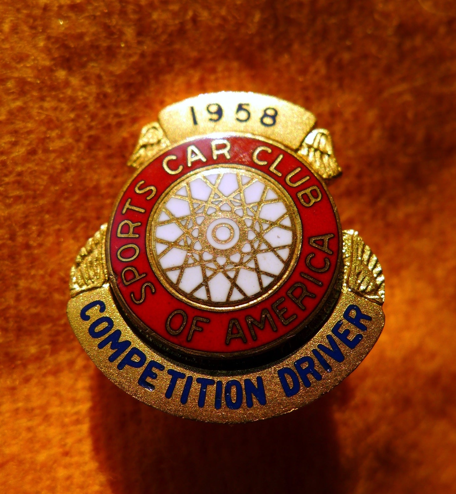 1958 Competition Driver SCCA lapel pin