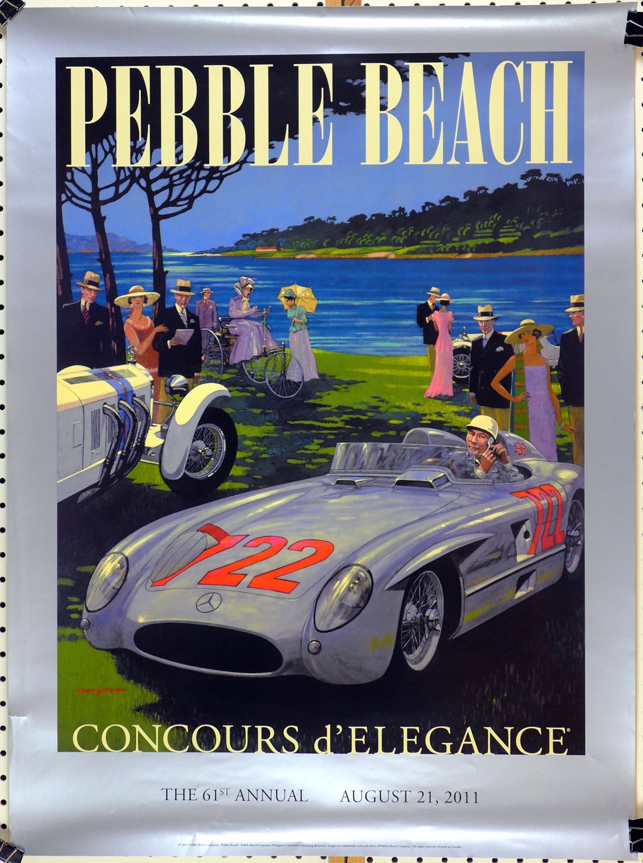 Pebble Beach Concours 2011 original poster ~ Mercedes Benz 300 SLR