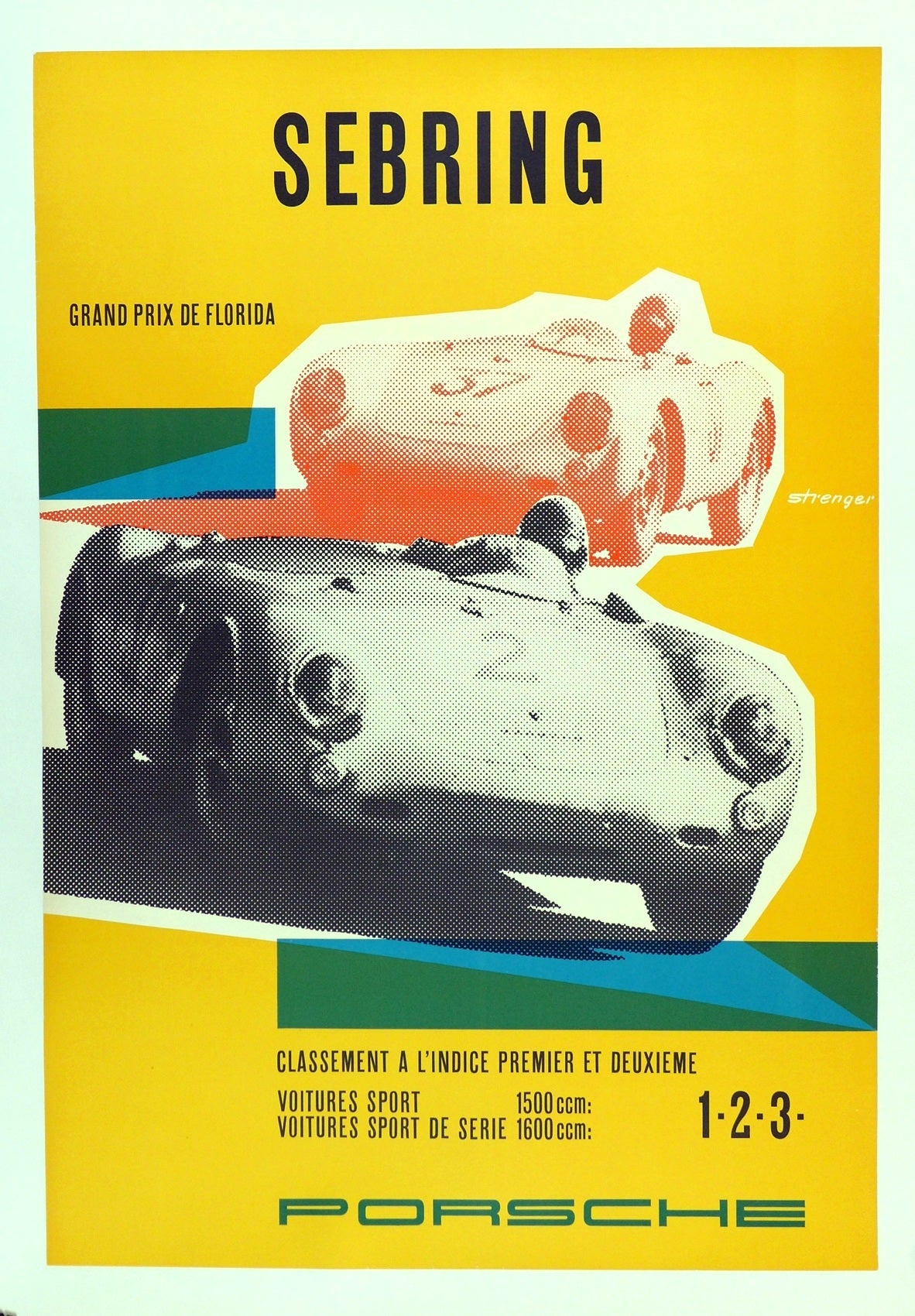 Porsche Sebring 1957 Poster ~ French language