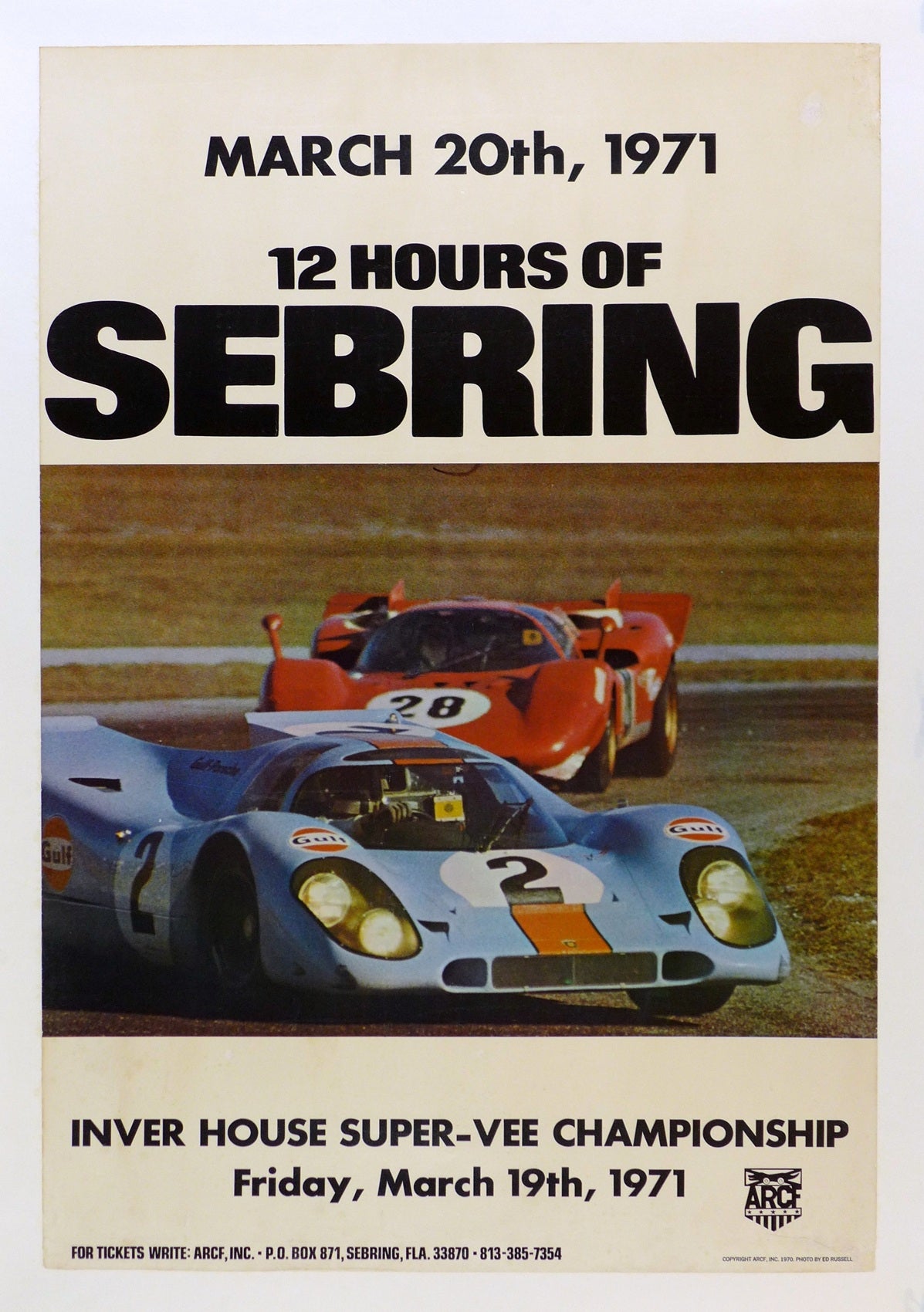 12 Hours Sebring 1971 Poster