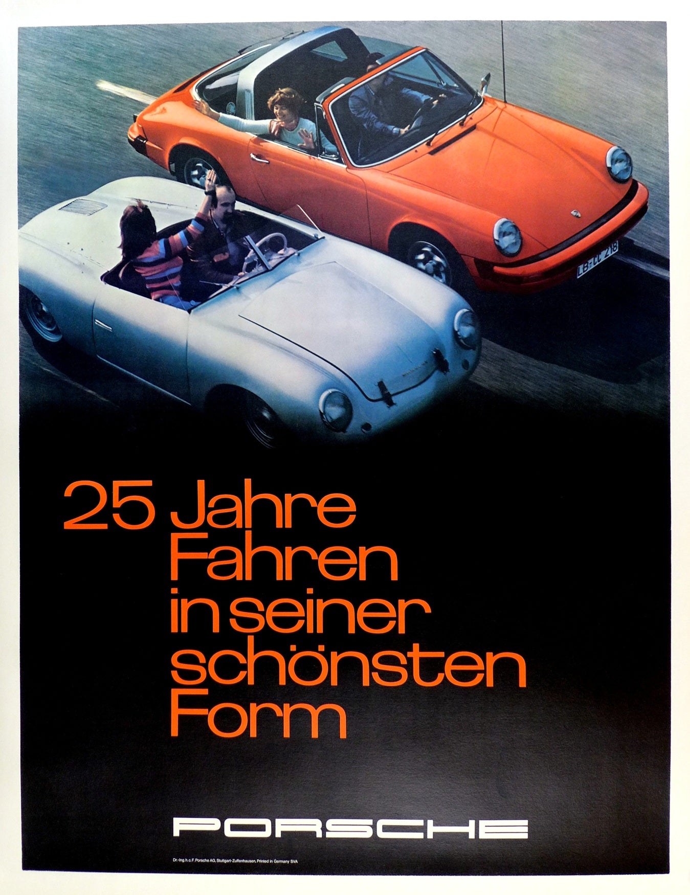 Porsche 25 Years Driving in its Purest Form Showroom Poster - German